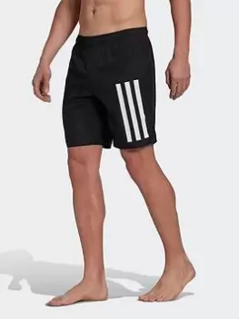 Image of adidas Classic Length 3-stripes Swim Shorts, Black/White Size XL Men