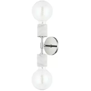 Image of Asime 2 Light Wall Sconce Polished Nickel