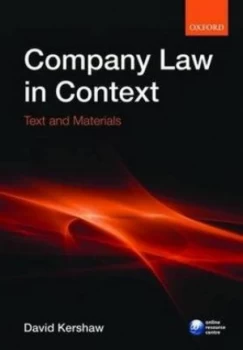 Image of Company Law in Context by David Kershaw Paperback
