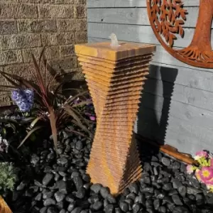Image of Tranquility Water Features - Sandstone Twist 60cm Solar Powered Water Feature