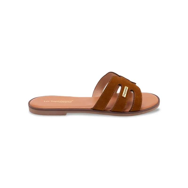 Image of LES TROPEZIENNES PAR M.BELARBI Hamiga Suede Mules Cognac Women 40 (6.5);39 (5.5 to 6);38 (5);37 (4)