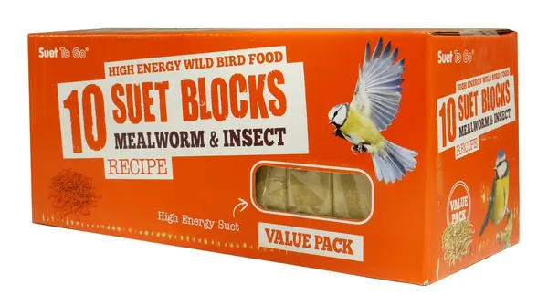 Suet To Go Mealworm and Insect Block Bird Food 10Pcs