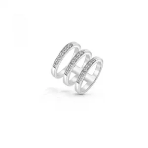 Image of Ladies Guess Silver Plated G Colors Ring Size N