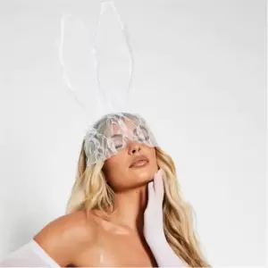 Image of I Saw It First Lace Veil Bunny Ears Headband - White