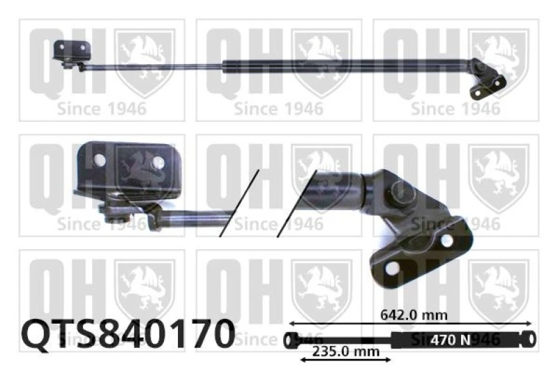 Image of QUINTON HAZELL Tailgate strut QUINTON HAZELL QTS840170