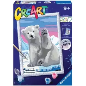 Image of Ravensburger CreArt Paint By Numbers Kit - Pawesome Polar Bear