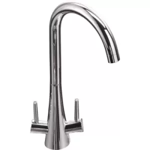 Image of Blanco Chrome Twin Lever Kitchen Mixer Tap - Spirex
