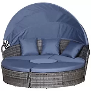 Image of Outsunny Kids Garden Table and Chair Set 862-021V70GY Grey Blue