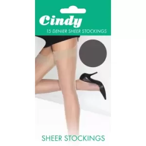 image of Cindy Womens/Ladies 15 Denier Sheer Stockings (1 Pair) (One Size (UK Shoe 3-8)) (Storm Grey)