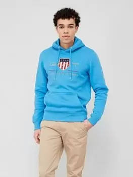 Image of GANT Archive Shield Logo Hoodie - Blue Size M Men