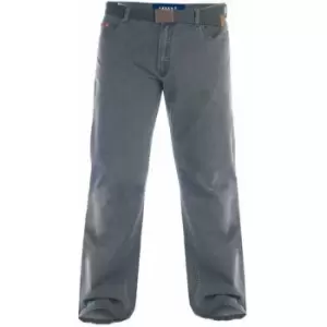 Image of Duke London Mens Kingsize Canary Bedford Cord Trousers With Belt (42L) (Charcoal)