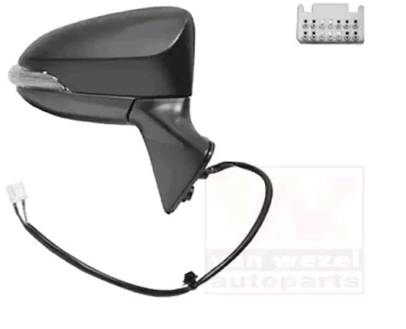 Image of VAN WEZEL 5493818 Wing mirror * HAGUS * Right, Heatable, Over-paintable Outside Mirror (50)