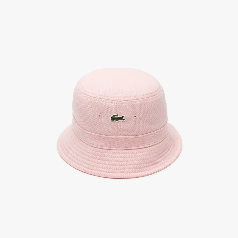 Image of Lacoste Piqu Bucket Hat - Pink Pink L