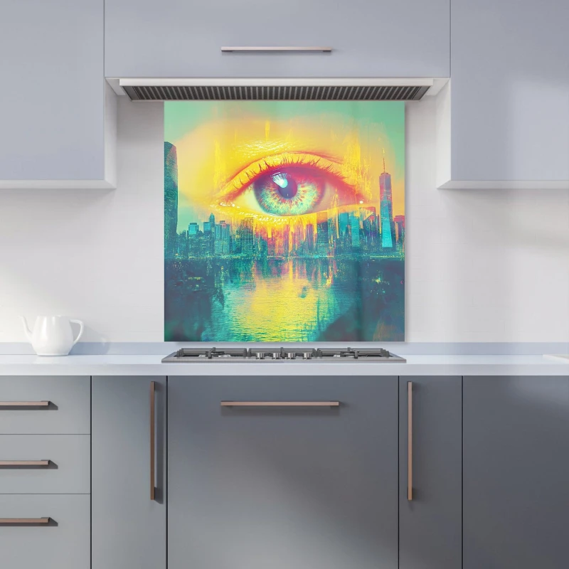 Image of Designer Kitchen Splashbacks Elena Sable: 00045 Kitchen Splashback Size: 600mm x 750mm Multicolor Unisex 600mm x 750mm