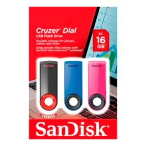 Image of SanDisk Cruzer Dial 16GB 3 Pack