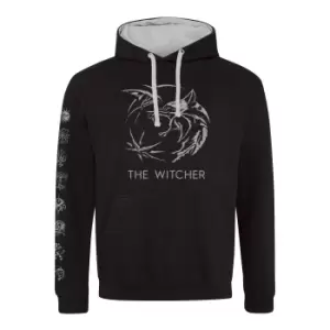 Image of The Witcher Unisex Adult Symbol Pullover Hoodie (XL) (Black)
