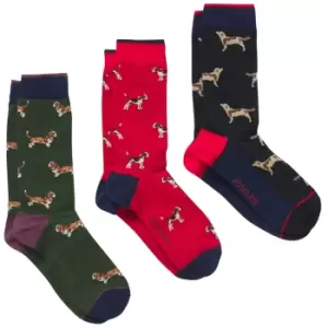Image of Joules Mens Striking 3 Pack Cotton Blend Casual Socks UK Size 7-12