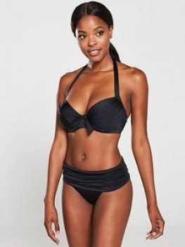 Image of Pour Moi Azure Fold Over Bikini Brief - Black, Size 10, Women