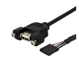 image of StarTech.com 3ft Panel Mount USB Cable USB A to Motherboard Header Cable F/F