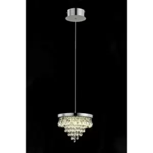 image of Impex Essonne 1 Light LED Chrome Pendant Ceiling Light