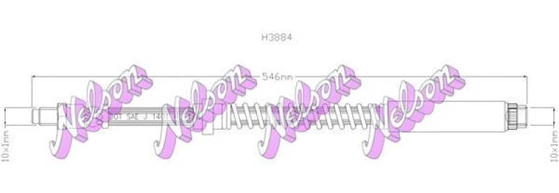 Image of Brake hose KAWE H3884
