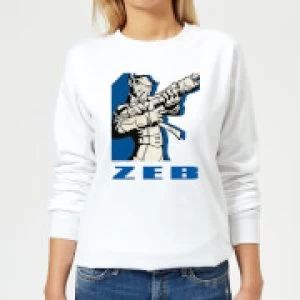 Image of Star Wars Rebels Zeb Womens Sweatshirt - White - 3XL