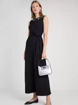 Image of Kate Spade Embellished Ponte Jumpsuit, Black, M (Uk 12,14)