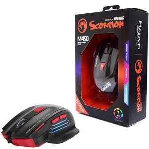 image of Marvo Scorpion M450 USB 7 Colour LED Black Programmable Gaming Mouse