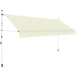 image of Manual Retractable Awning 350cm Cream Vidaxl Cream