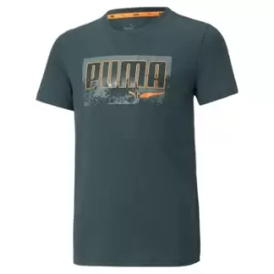 image of Puma Alpha Holiday T Shirt Junior Boys - Green