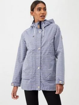 image of Trespass Offshore Striped Waterproof Jacket - Navy Stripe Size M Women