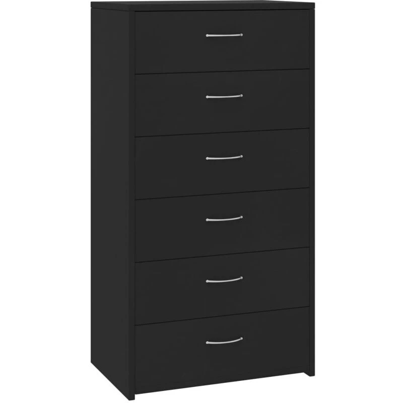 Image of VIDAXL Sideboard with 6 Drawers Black 50x34x96cm Engineered Wood Vidaxl 8719883786162