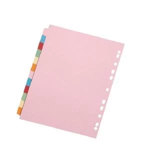 Image of Q-Connect 12-Part Subject Divider Multi-Punched A4 Pack of 20 KF01515Q