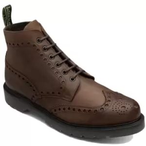 Image of Loake Mens Gage Brogue Boots Brown Oiled Nubuck UK 9.5