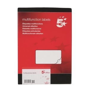 image of 5 Star Office Multipurpose Labels Laser 14 per Sheet 99.1x38.1mm White 1400 Labels