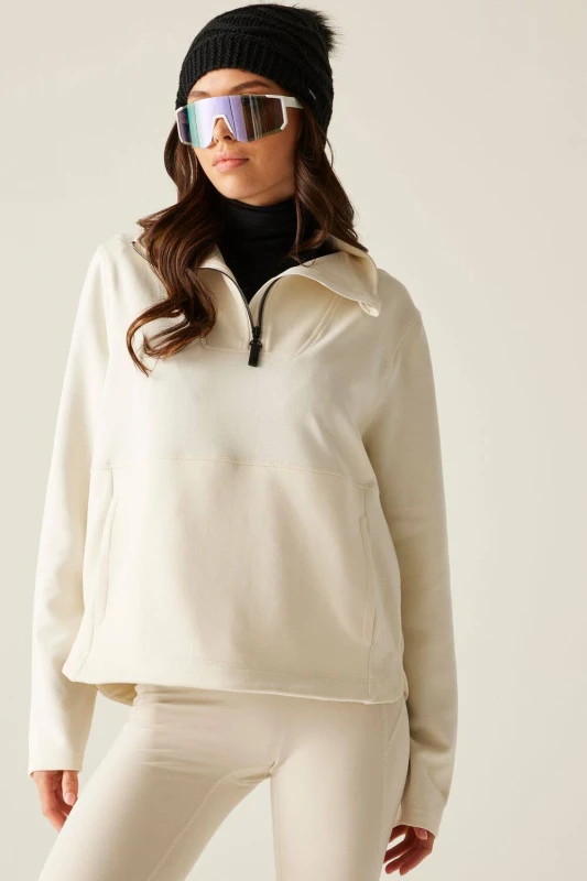 Image of Dare 2b Womens Wander 1/4 Zip Sweater in Cream Size: 20 Cream Female 20