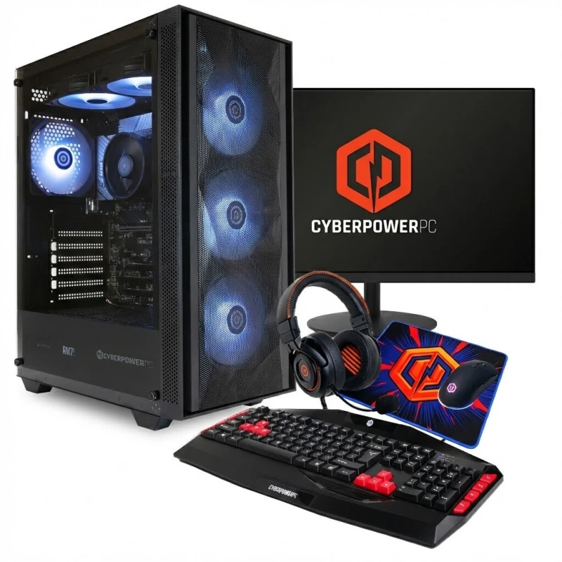 Image of CyberpowerPC CyberPowerPC VV2432 PC AMD Ryzen 5 5600G 8GB DDR4-SDRAM 500 GB SSD Windows 11 Home Midi Tower Black VV2432