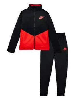 Nike Boys NSW Core Futura Poly Tracksuit - Black/Red, Size S