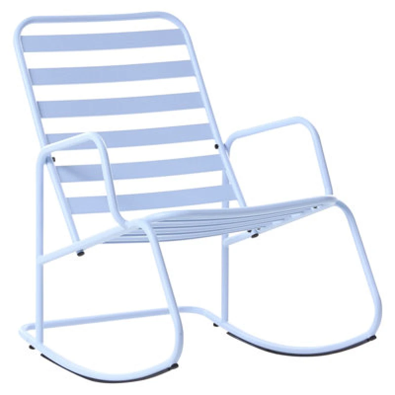 Image of Beliani Garden Rocking Chair Turi Metal Light Blue