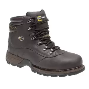 Image of Grafters Mens Safety Hiker Type Toe Cap Waxy Leather Boots (11 UK) (Brown Crazy Horse)
