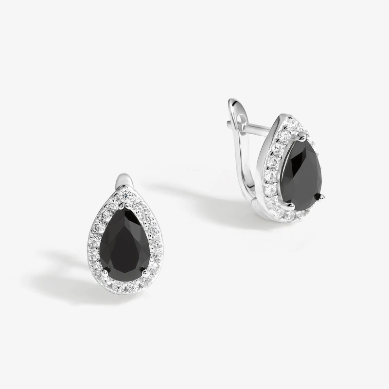 Image of Simply Silver Sterling Silver 925 CZ Halo Drop Earrings Jewellery Sets One Size Silver 72199611000
