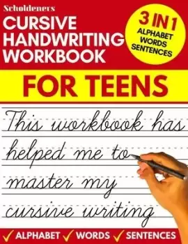Image of Cursive handwriting workbook for teens by Scholdeners