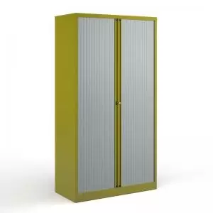 image of Bisley systems storage high tambour cupboard 1970mm high - green