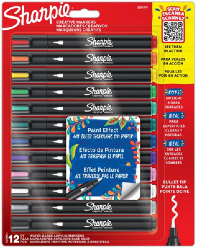 Image of Sharpie Sharpie Marker Paint Pens Assorted (Pack of 12) 2201070 2201070