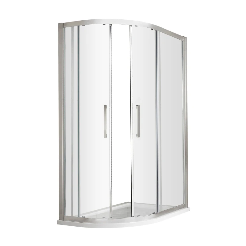 Image of Balterley 8mm Safety Glass Offset Shower Quadrant Chrome 1000 x 800mm Silver
