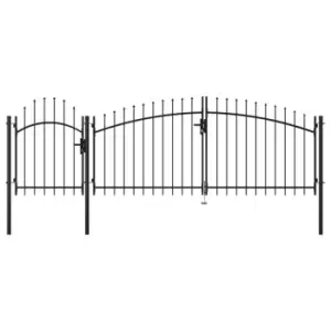 Image of Vidaxl Garden Gate Steel 1.75X4 M Black