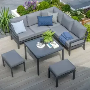 image of Titchwell 6 Seater Grey Mini Corner Sofa Set Dark Grey