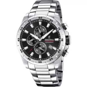 image of Mens Festina Chronograph Stainless Steel Black Dial Watch