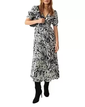 image of ba & sh Calas Abstract Print Midi Dress