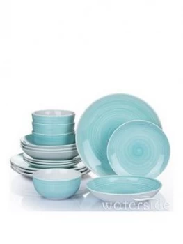 Waterside Aqua Splash Spin Wash 16 Piece Dinner Set